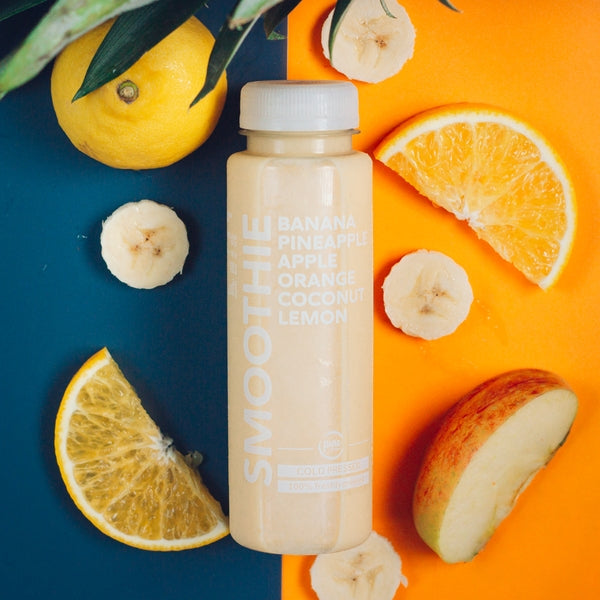 Le Morgan | Smoothie frais de banane, ananas, pomme, orange, coco et citron