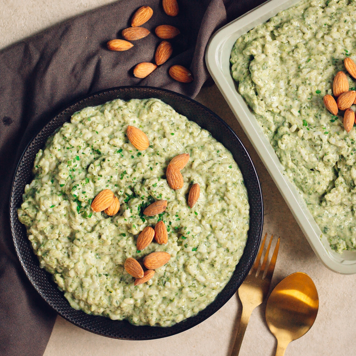 Risotto aux brocolis et amandes