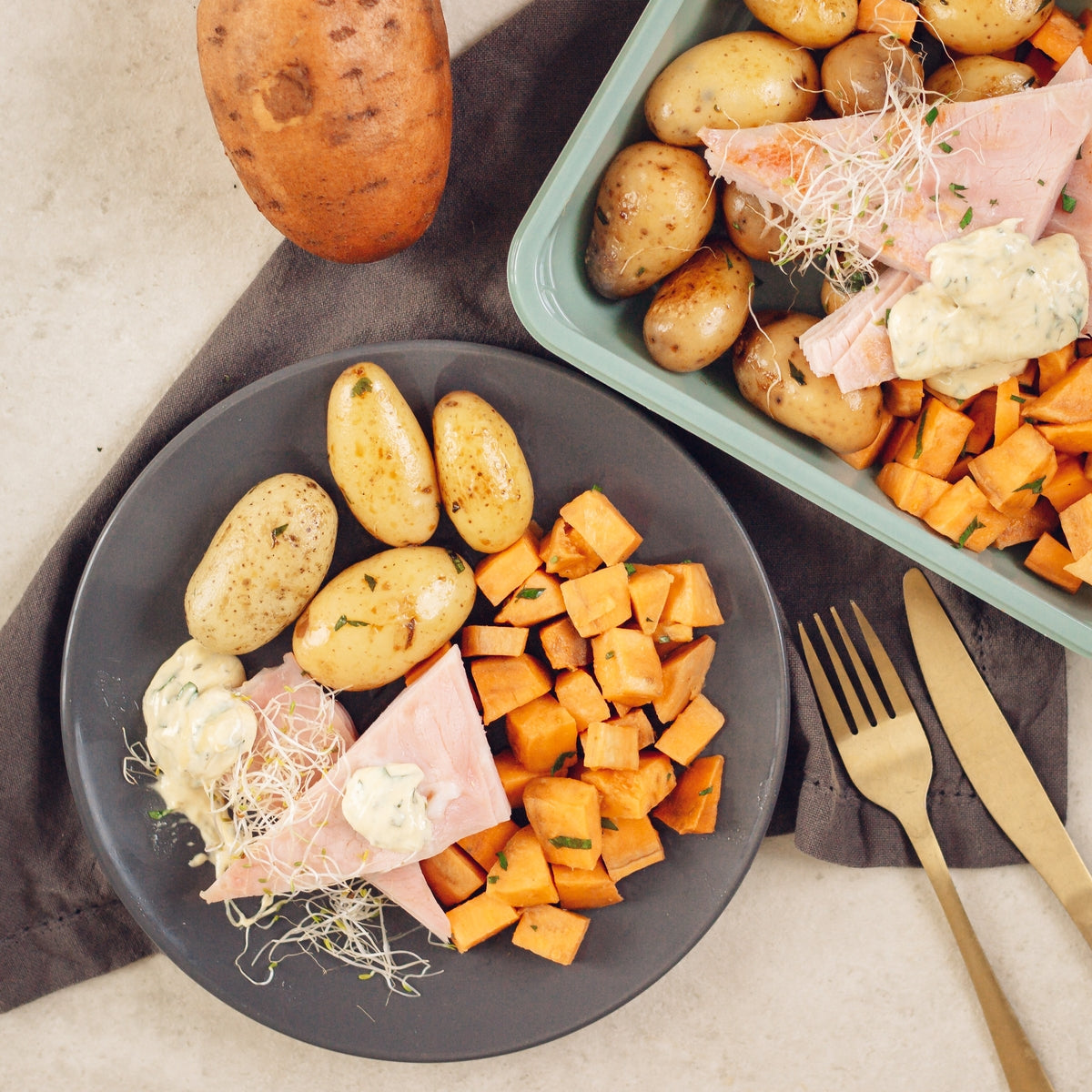 Jambon braisé à l’ancienne et pomme de terre