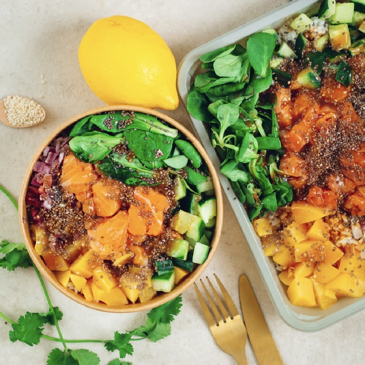 Poke bowl saumon mariné