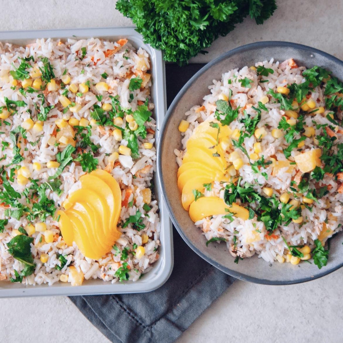 Pêche au thon et riz cantonais