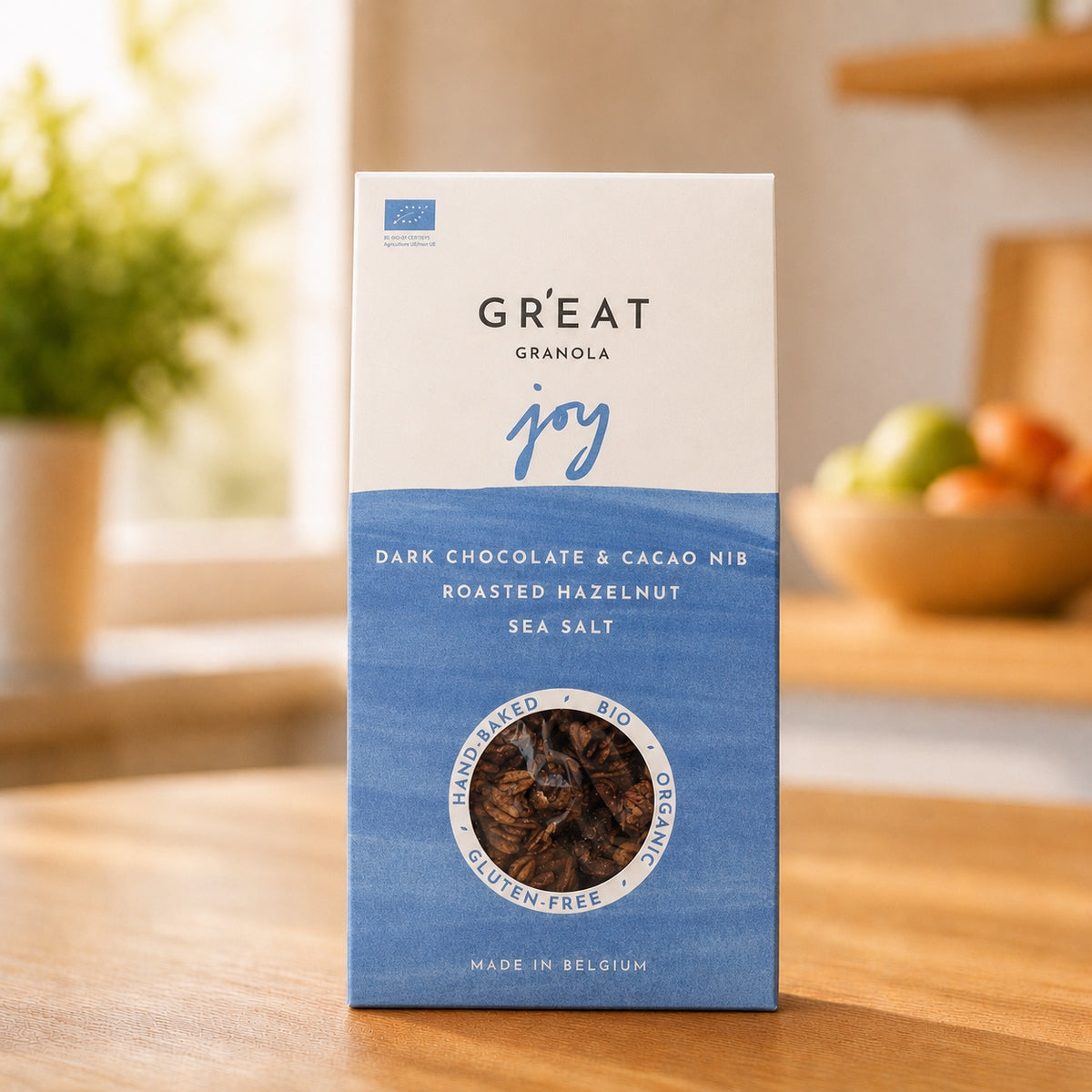 GR’EAT GRANOLA JOY - CHOCOLAT NOIR & CACAO NIBS / NOISETTES GRILLÉES / SEL