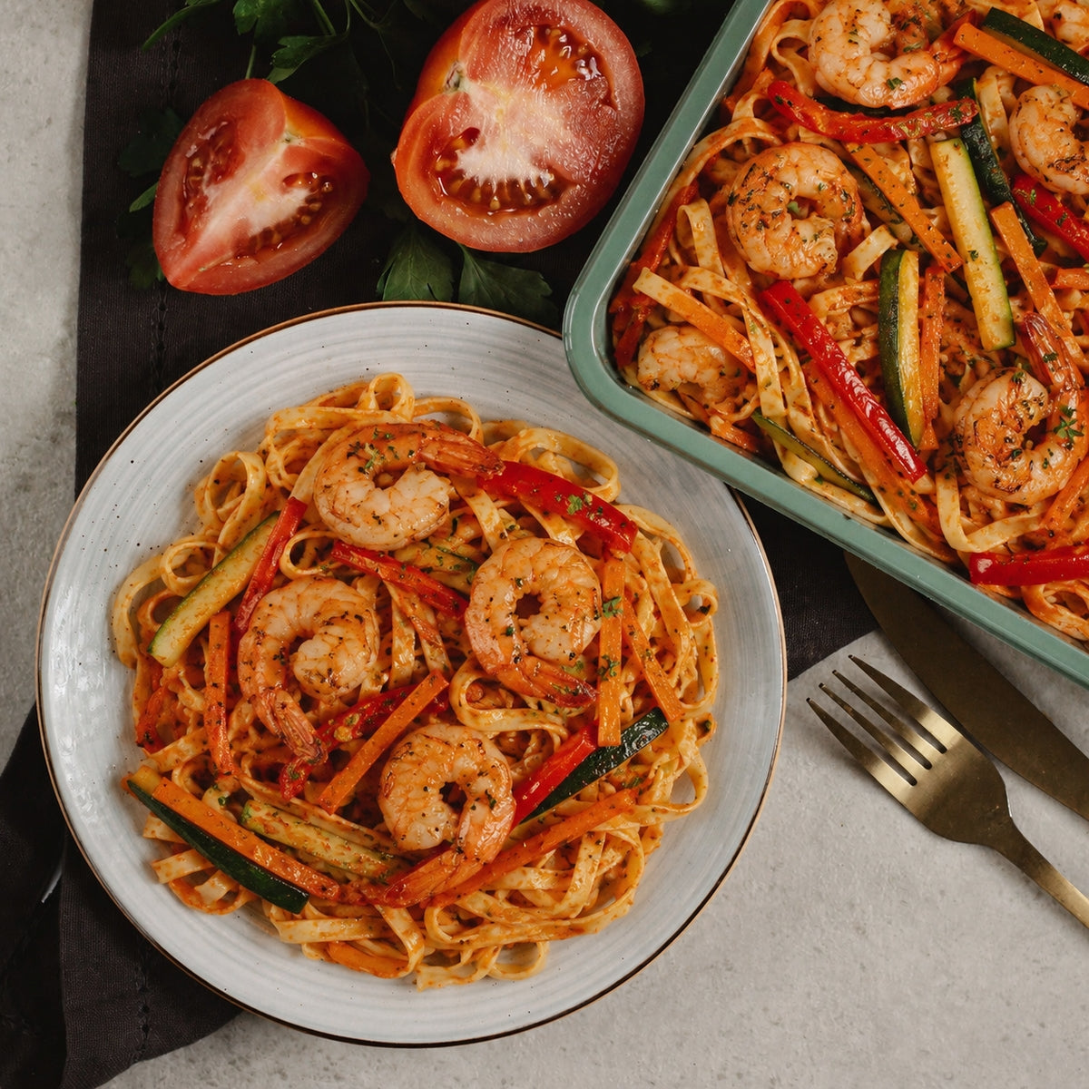 Tagliatelles aux scampis
