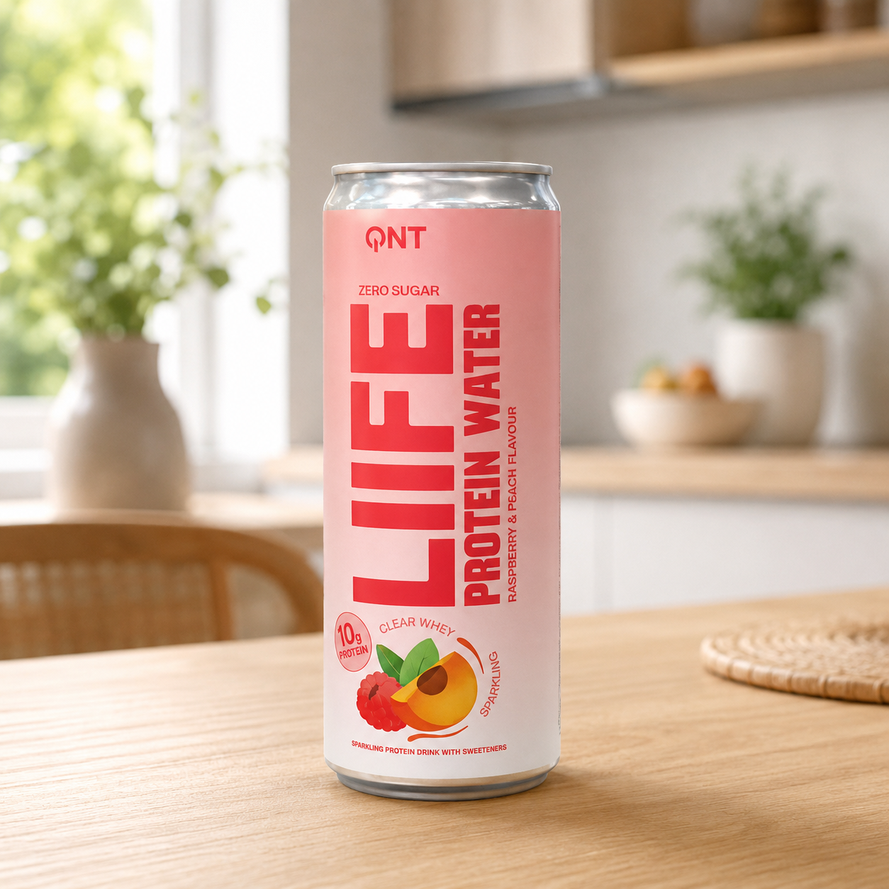 QNT Life Protein Water - Raspberry & Peach (330ml)